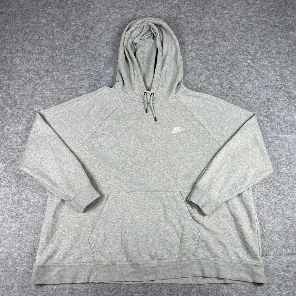 Nike Hoodie Womens 3X Grey Sportswear Essential Fleece Pullover DR6248-063